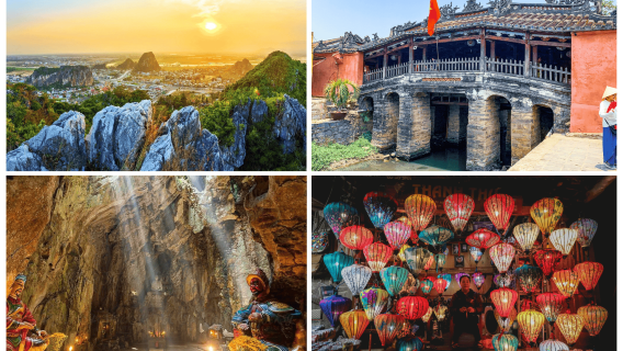 ทัวร์วันไปภูเขาหินอ่อนและเมืองโบราณฮอยอันจากดานัง