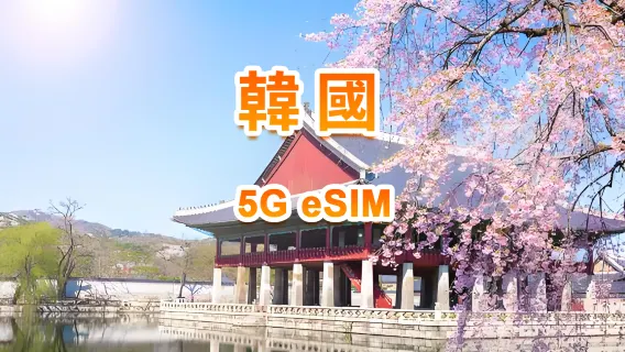 韓國 5G eSIM | 日用包/總量包 | 1-30天 | 24小時計費 | QR code