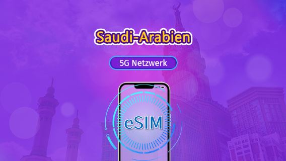 Saudi-Arabien | 5G/4G eSIM | Tagespass / Gesamtpaket | 24-Stunden Abrechnung | 1–30 Tage | QR-Code