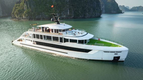 Hera Crucero diurno de lujo 5 estrellas desde Hanói a la bahía de Lan Ha con vistas panorámicas y limusina
