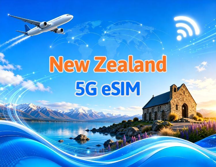 紐西蘭 5G eSIM | 支援Google Maps /TikTok /ChatGPT | 每日型／總量型流量方案 | 1-30天 | 按24小時計費 | QR code