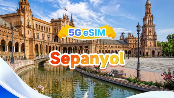 Sepanyol 5G eSIM | Tiga rangkaian · Sokongan All AI & TikTok | 500MB/hari-jumlah 100GB | 1-60 hari | Caj 24 jam | Kod QR