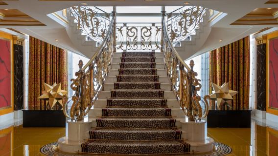The interior tour of the Burj Sailing Hotel in Dubai, United Arab Emirates - the interior tour of the Royal Suite Gold Foil Coffee afternoon tea