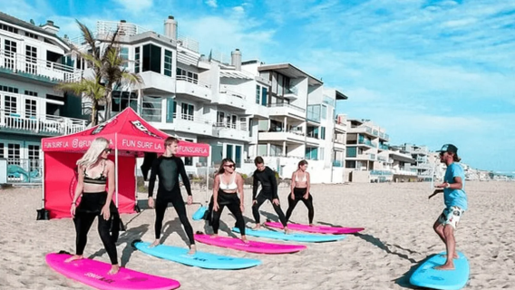 2-Hour Surfing Lessons in Los Angeles [Venice Beach/Santa Monica Surfing Lesson Optional]
