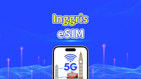 eSIM Inggris | 5G/4G | Paket Data Harian/Total | 1–30 hari | Penagihan 24 Jam | Kode QR