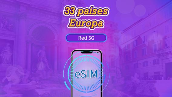 Europa (33 países) | 5G/4G eSIM | Tagespass/Gesamtpaket | Facturación por días naturales | 1–90 Tage | QR-Code