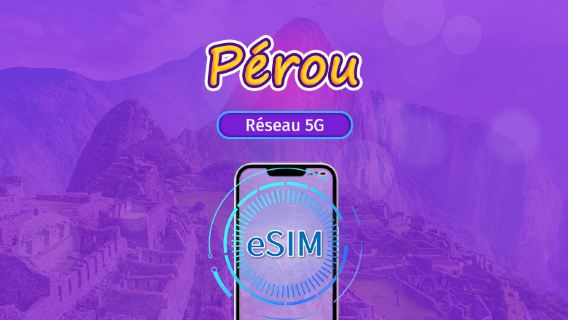 Pérou | eSIM 5G/4G | Forfait total | Facturation 24h | 30 jours | Code QR