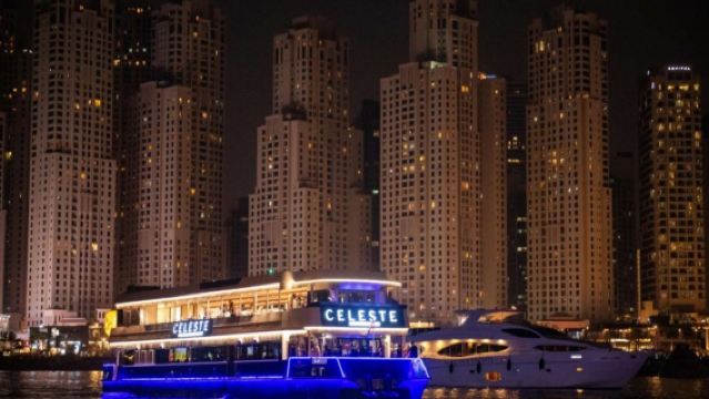 Luxury Marina Dinner Cruise in Celeste with Option Main or Upper Deck