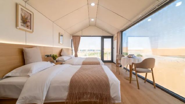 中衛騰格裡沙漠·過夜露營【【中衛騰格里·沙域胡楊沙漠星空宿集】2天1晚沙漠觀景房】