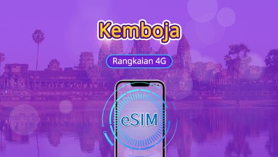 Kemboja | 4G/5G eSIM | Pakej Harian/Pakej Data | Caj 24 Jam | 1-30 Hari | Kod QR