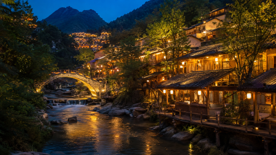 Door-to-door pickup | Jiangxi Wangxian Valley 1-day tour + admission ticket + day and night views of cliffside lights
