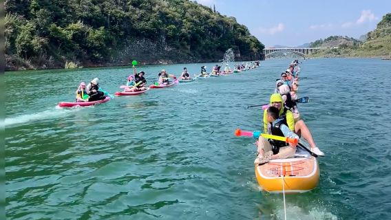 南盤江壩盤玻璃水槳板｜懸崖瀑布衝鋒舟拉板，拍攝新手無憂體驗