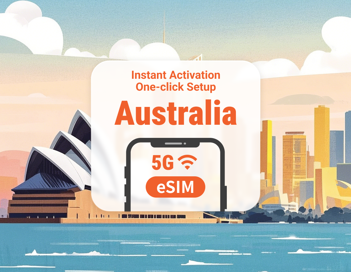 eSIM 5G Australia | Accesso completo a AI e TikTok | 1–30 giorni | QR istantaneo