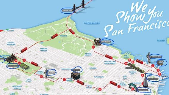 San Francisco Hop-on Hop-off Deluxe Tour 20 Stops 1 to 2 days