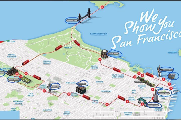 San Francisco Hop-on Hop-off Deluxe Tour 20 Stops 1 to 2 days