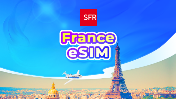 eSIM 5G SFR France|Forfait journalier/forfait de données|Facturation sur 24 heures|1-30 jours|Code QR