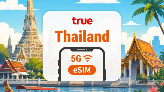 Tailandia True 5G eSIM | IP Local • Número de Teléfono de Tailandia | 7/10/15 Días | Código QR
