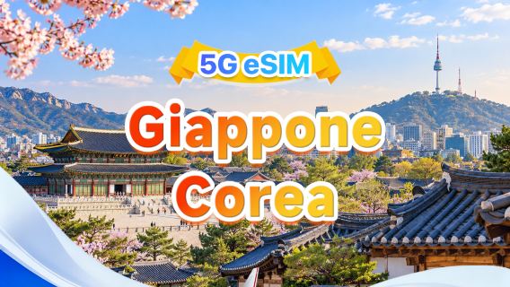 Giappone/Corea del Sud 5G eSIM universale|doppia rete·supporto per ChatGPT & Google Maps|500MB/giorno-totale 50GB|1-30 giorni|fatturazione 24 ore|QR code