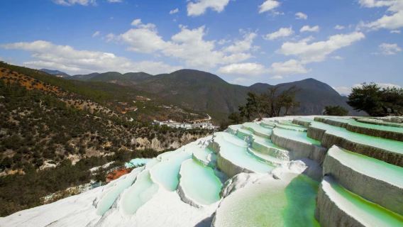 Route panoramique de Lijiang à Shangri-La - Gorge du Saut du Tigre, Montagne enneigée de Haba, Terrasse d'eau blanche