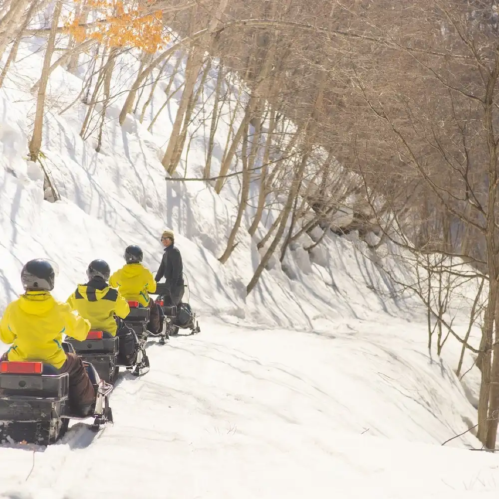 北海道札幌でのスノーモービル体験（無料送迎・英語/日本語サービス