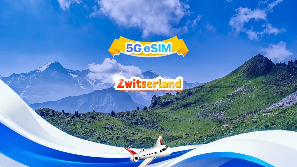 Zwitserland 5G eSIM | Dagpakket/Totaalpakket | 1 GB/dag - totaal 30 GB | 1-30 dagen | 24-uurssysteem | QR-code