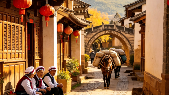 Excursión de un día a Yunnan Shaxi Ancient Town (negocios y diversión + senderismo ligero)