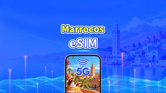 Marrocos 5G eSIM | Rede Dupla | Compatível com IA e TikTok| Pacote diário/dados totais | Cobrança a cada 24 horas | 1–30 dias | QR Code