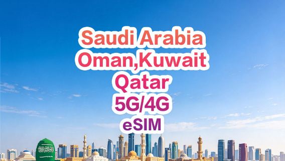 [Multiple regions in the Gulf] 4G/5G|eSIM data card| 5-30 days multiple Option available |Order now and use now|Support hotspot|QR Code