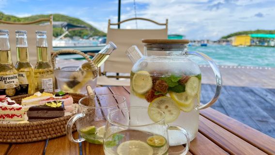 廣東汕頭南澳島深澳灣小塞班海上露營餐廳【下午茶打卡拍照露營/出海捕魚+海鮮餐/聚會露營自助燒烤】