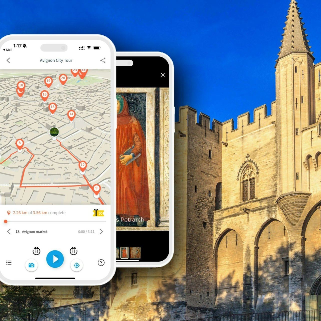 Aviñón: aplicación de audioguía de TouringBee