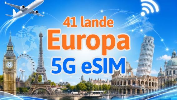 Europa (41 lande) | 5G/4G eSIM | Understøtter Tiotok & ChatGPT | Daglig pakke / datapakke | Naturlig dagsafregning | 1-90 dage | QR-kode
