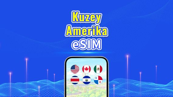 Kuzey Amerika eSIM | 5G/4G | Yüksek Hızlı İnternet | Günlük Paket/Veri Paketi | 24 Saat | 1-30 Gün | QR Kodu