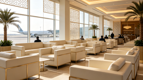 AUH | Lounge VIP Pearl no Aeroporto Internacional de Abu Dhabi | Funcionamento 24 horas | Transferência/Pernoite com refeições | Sala VIP no Aeroporto de Abu Dhabi