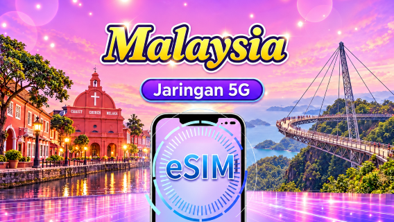 Malaysia | eSIM 5G | Paket Harian/Paket Total | Penagihan 24 Jam | 1–30 Hari | Kode QR