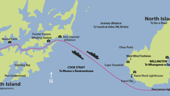 Cook Strait Ferry Wellington-Picton / Picton-Wellington New Zealand North and South Island Interislander Strait Sightseeing Ferry 3.5 hours/car+person