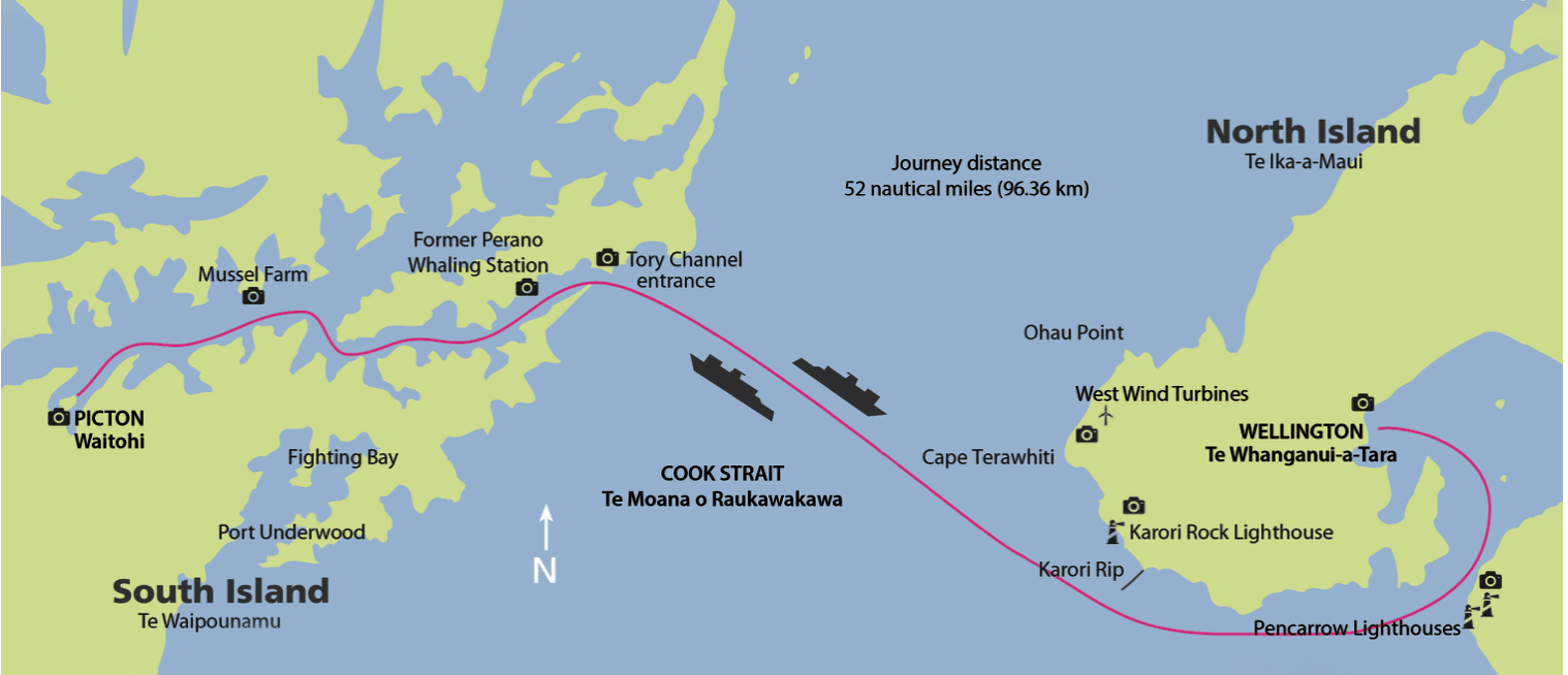 New Zealand Cook Strait Ferry Wellington-Picton / Picton-Wellington Interislander Scenic Ferry for North and South Islands 3.5 hrs/car + passenger