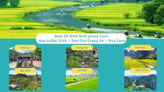 Best Of Ninh Binh Group Day Tour: Hoa Lu/Bai Dinh - Tam Coc/Trang An - Mua Cave - Cycling