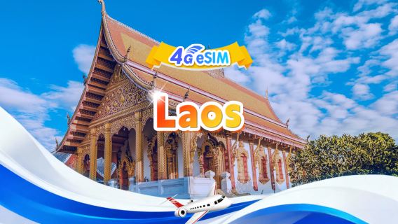 eSIM 4G de Laos|/Paquete diario/Paquete total|3GB/día - Total 30GB|3-30 días|Formato de 24 horas|Código QR