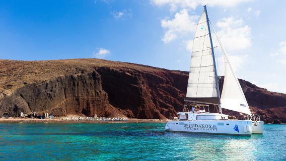 Santorini, Greece Luxury Sailing one-day tour|Including BBQ + drinks+ pick-up|Optional sunset