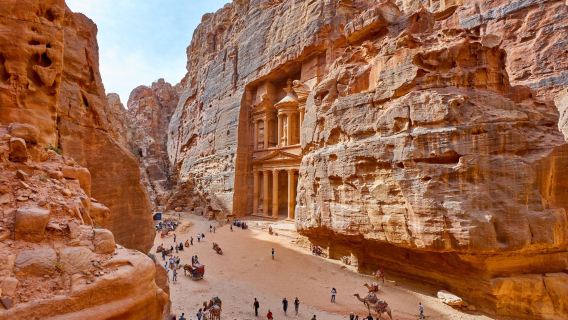 Jordan Amman + Petra The Treasury + High Place of Sacrifice + Al-Siq 1-day tour [Hotel Pickup]