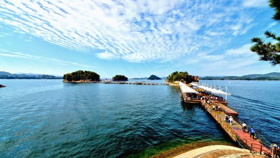 perjalanan satu hari Danau Qiandao Hangzhou dalam Bahasa Mandarin/Inggris/Rusia/Prancis/Jerman/Italia XF