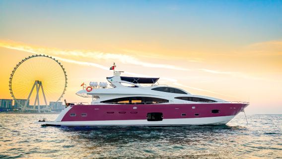 Dubai Harbour Luxury Yacht Tour with BBQ & Drinks