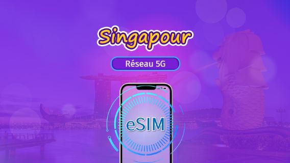 Singapour | eSIM 5G | Forfait journalier/forfait total | Facturation 24h | 1 à 30 jours | Code QR