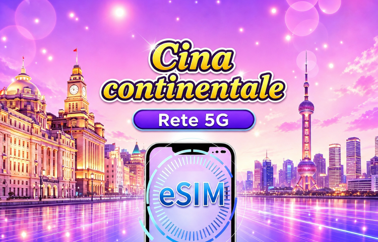 eSIM 5G Cina continentale | Supporta Google Maps / ChatGPT | Piani dati giornalieri/totali | Fatturazione 24 ore | 1–365 giorni | Codice QR