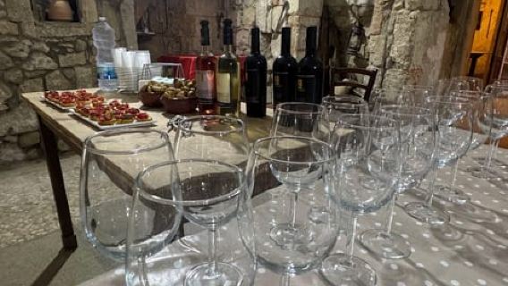 Tasting of traditional wines in Lecce in a 15th-century courtyard