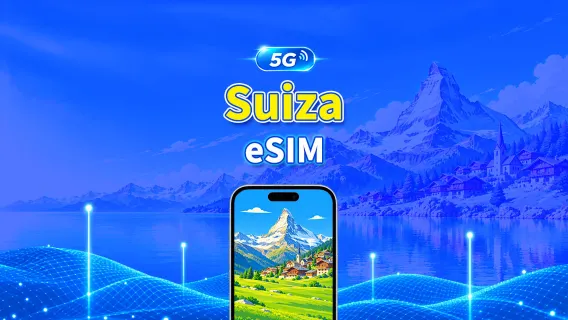 Suiza 5G eSIM  | Doble Cobertura | Compatible con IA y TikTok | Paquete de datos diario/total | 1–30 días | Facturación por 24 horas | Código QR