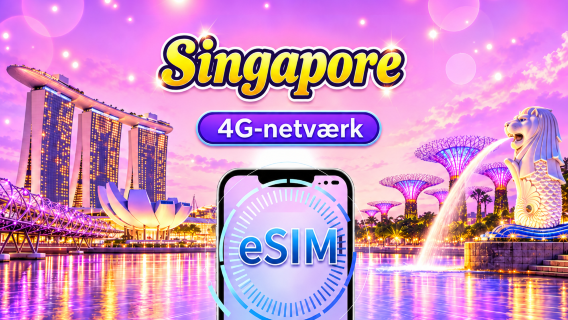 Singapore 4G eSIM | Understøtter TikTok & ChatGPT | Daglig datapakke / Samlet datapakke | Faktureres pr. 24 timer | 1-30 dage | QR-kode