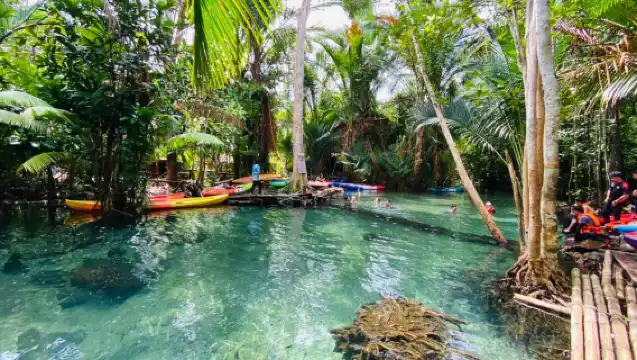 Mirror Lake Krabi + kayaking adventure, with optional upgrades for swimming/elephant bathing/ATV/elephant riding