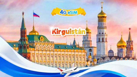 eSIM 4G de Kirguistán | Paquete diario/Paquete total | 3 GB/día - 30 GB totales | 1-30 días | Código 24 horas | QR code