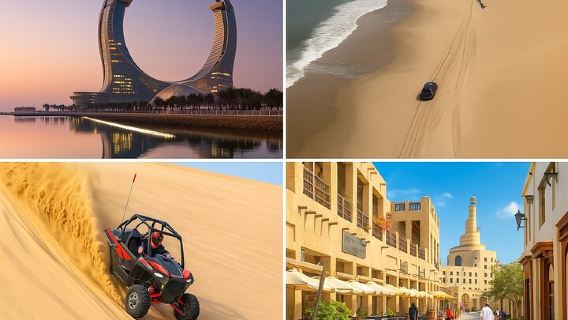 Tour della città e safari nel deserto con giro in cammello e sandboarding